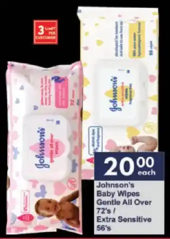 President Hyper Johnson's Baby Wipes Gentle All Over/ Extra Sensitive offer