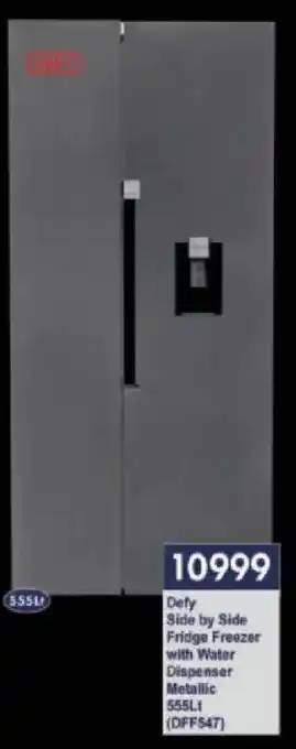 President Hyper Defy Side by Side Fridge Freezer with Water Dispenser Metallic offer