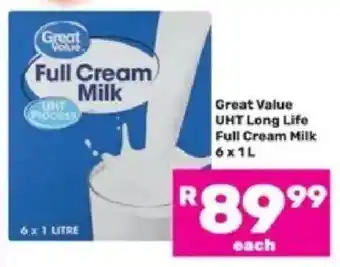 Game Great Value UHT Long Life Full Cream Milk offer