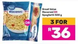 Game Great Value Macaroni OR Spaghetti offer
