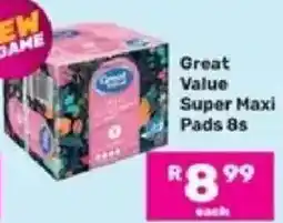 Game Great Value Super Maxi Pads offer