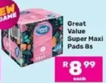 Game Great Value Super Maxi Pads offer