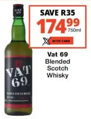 Checkers Liquor Shop Vat 69 Blended Scotch Whisky offer