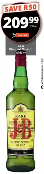 Checkers Liquor Shop J&B Blended Scotch Whisky offer