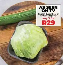 Food Lover's Market English Cucumbers or Lettuce Prepacks offer