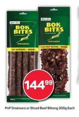Pick n Pay PnP Droëwors or Sliced Beef Biltong 300g Each offer