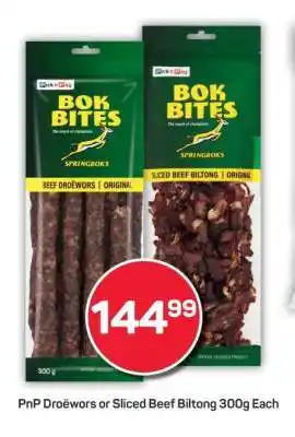 PnP Droëwors or Sliced Beef Biltong 300g Each