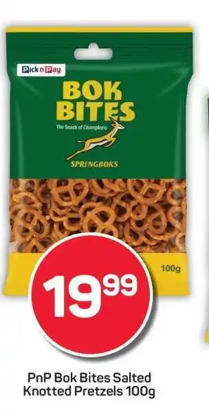 Pick n Pay PnP Bok Bites Salted Knotted Pretzels 100g offer