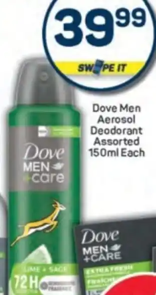 Pick n Pay Dove Men Aerosol Deodorant Assorted offer