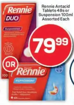 Pick n Pay Rennie Antacid Tablets or Suspension Assorted offer