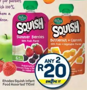 Pick n Pay Rhodes Squish Infant Food Assorted offer