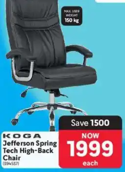 Makro KOGA Jefferson Spring Tech High-Back Chair offer