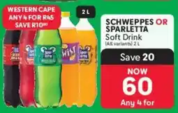 Makro SCHWEPPES OR SPARLETTA Soft Drink offer