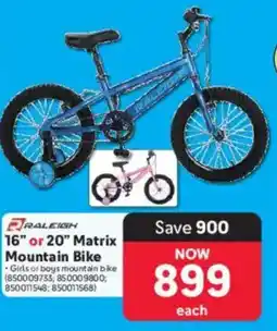Makro RALEIGH 16" or 20" Matrix Mountain Bike offer