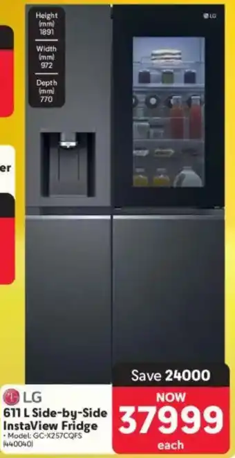 Makro LG Side-by-Side InstaView Fridge offer