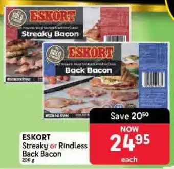 Makro ESKORT Streaky or Rindless Back Bacon offer