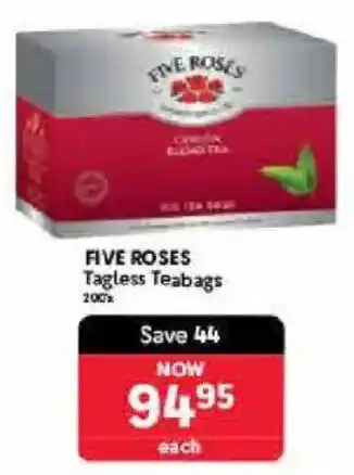 Makro FIVE ROSES Tagless Teabags offer
