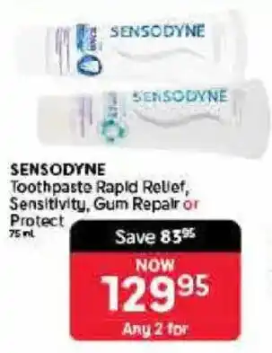 Makro SENSODYNE Toothpaste Rapid Relief, Sensitivity, Gum Repair or Protect offer