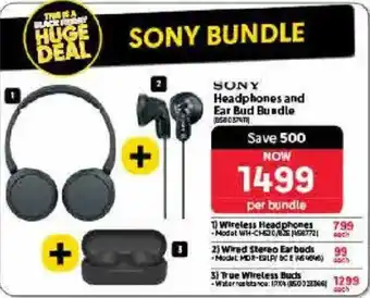 Makro SONY Headphones and Ear Bud Bundle offer