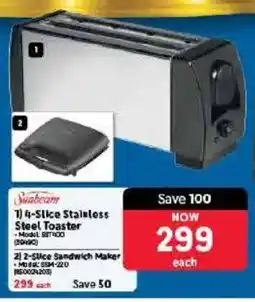 Makro Sunbeam 4-Slice Stainless Steel Toaster offer