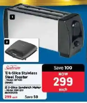 Makro Sunbeam 4-Slice Stainless Steel Toaster offer