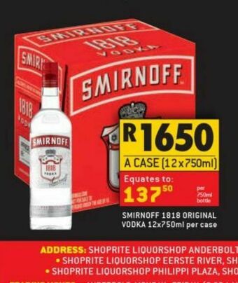 Shoprite Liquor Smirnoff vodka offer