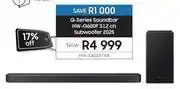 Samsung Samsung Q-Series Soundbar 3.1.2 Ch Subwoofer 2025 HW-Q600F/FA offer