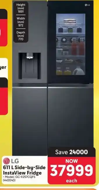 Makro LG 611 L Side-By-Side InstaView Fridge offer