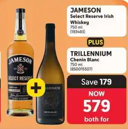 Makro JAMESON Select Reserve Irish Whiskey + TRILLENNIUM Chenin Blanc offer