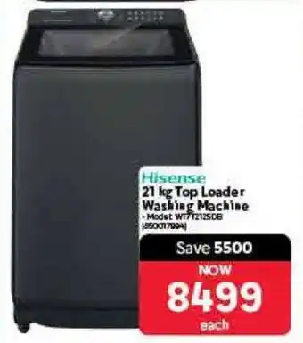 Makro Hisense 21 kg Top Loader Washing Machine offer
