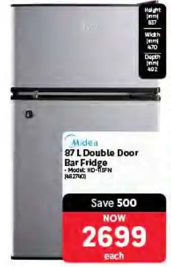 Makro Midea 87 L Double Door Bar Fridge offer