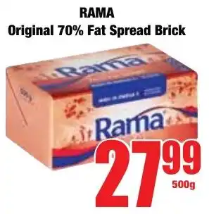 Boxer Superstores RAMA Original 70% Fat Spread Brick offer