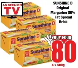 Boxer Superstores SUNSHINE D Original Margarine 80% Fat Spread Brick offer