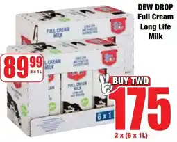Boxer Superstores DEW DROP Full Cream Long Life Milk offer