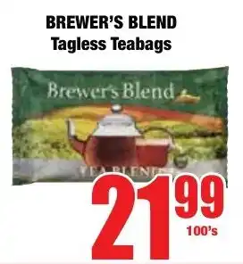 Boxer Superstores BREWER'S BLEND Tagless Teabags offer