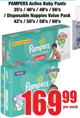 Boxer Superstores PAMPERS Active Baby Pants/ Disposable Nappies Value Pack offer