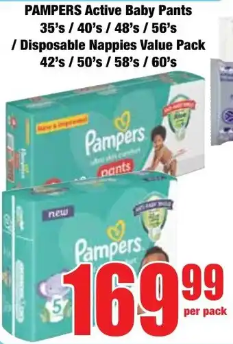 Boxer Superstores PAMPERS Active Baby Pants/ Disposable Nappies Value Pack offer