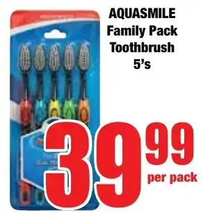 Boxer Superstores AQUASMILE Family Pack Toothbrush offer
