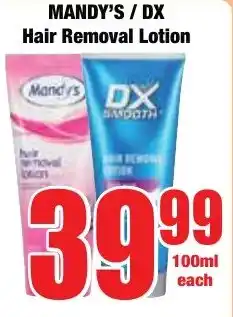 Boxer Superstores MANDY'S/ DX Hair Removal Lotion offer
