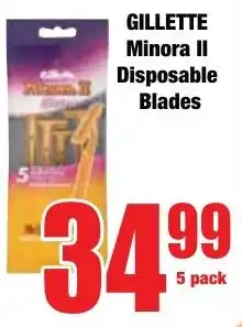 Boxer Superstores GILLETTE Minora II Disposable Blades offer