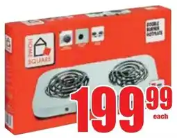 Boxer Superstores HOME SQUARE Double Burner Hotplate offer