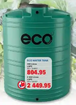 Cashbuild Eco water tank offer
