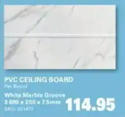 Cashbuild Pvc ceiling board white marble groove offer