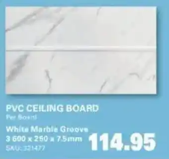 Cashbuild Pvc ceiling board white marble groove offer