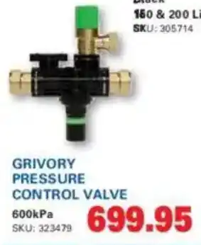 Cashbuild Grivory pressure control valve offer