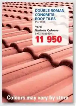 Cashbuild Double roman concrete roof tiles offer