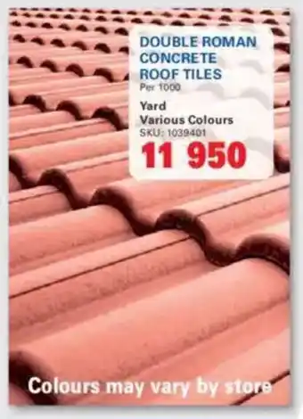 Cashbuild Double roman concrete roof tiles offer