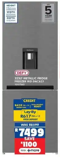 Russells Defy metallic fridge freezer wd offer