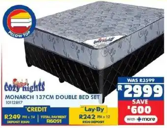 Cozy nights monarch 137cm double bed set