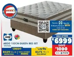 Russells Sealy argo 152cm queen bed set offer